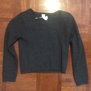 Grey tight sweater crop top